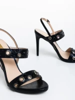 Sandale dama negre din piele ecologica Eliani