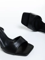 Sandale dama negre din piele ecologica Erlinda