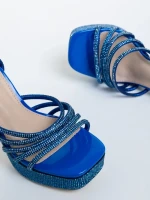 Sandale dama albastre din piele ecologica Sameria