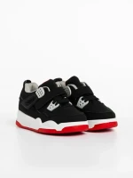 Pantofi sport copii negri cu rosu din piele ecologica Rayan