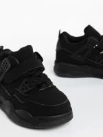 Pantofi sport copii negri din piele ecologica Rayan