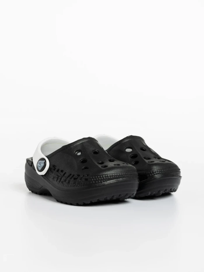 Papuci copii negri cu alb din material sintetic Lexani