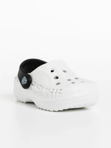 Papuci copii albi cu negru din material sintetic Lexani