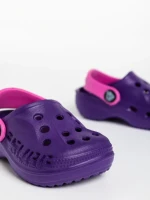 Papuci copii mov cu roz din material sintetic Lexani