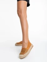 Espadrile dama camel din material textil Sandria