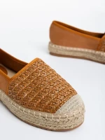 Espadrile dama camel din material textil Sandria