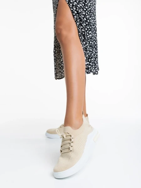 Pantofi sport dama bej din material textil Sumaya
