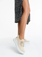 Pantofi sport dama bej din material textil Sumaya