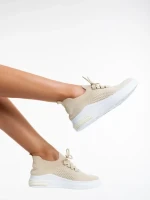 Pantofi sport dama bej din material textil Sumaya
