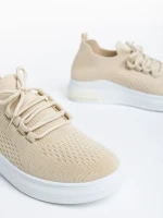Pantofi sport dama bej din material textil Sumaya