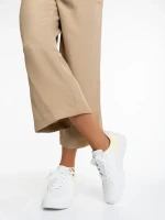 Pantofi sport dama albi cu galben din piele ecologia Sameria