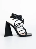 Sandale dama negre din piele ecologica Simara