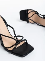 Sandale dama negre din piele ecologica Simara