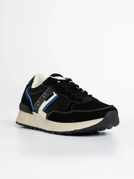 Pantofi sport barbati negri din material textil Hernan