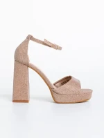 Sandale dama bronz din material textil Teran