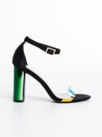 Sandale dama negre din material textil Sabra