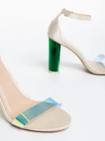 Sandale dama bej din material textil Sabra