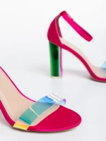 Sandale dama fucsia din material textil Sabra