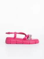 Sandale dama fucsia din piele ecologica lacuita Sayda