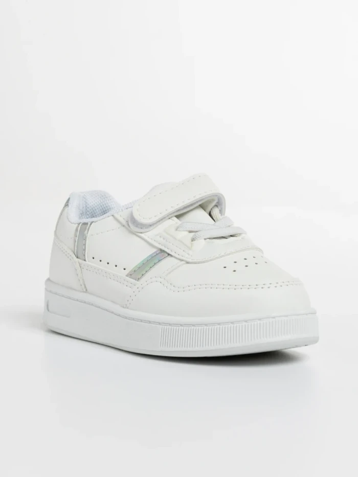 Pantofi sport copii albi din piele ecologica Navi