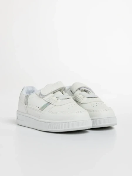 Pantofi sport copii albi din piele ecologica Navi