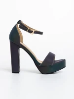 Sandale dama gri iridescent din piele ecologica Seana