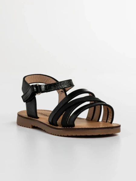 Sandale copii negre din piele ecologica Reneta