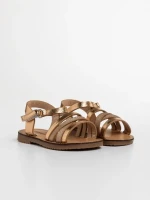 Sandale copii aurii din piele ecologica Reneta