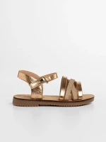 Sandale copii aurii din piele ecologica Reneta