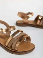 Sandale copii aurii din piele ecologica Reneta
