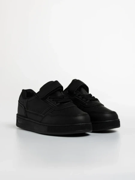 Pantofi sport copii negri din piele ecologica Navi