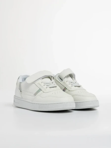 Pantofi sport copii albi din piele ecologica Navi