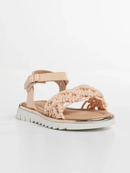 Sandale copii roz din material textil si piele ecologica Cabria