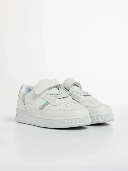 Pantofi sport copii albi din piele ecologica Navi