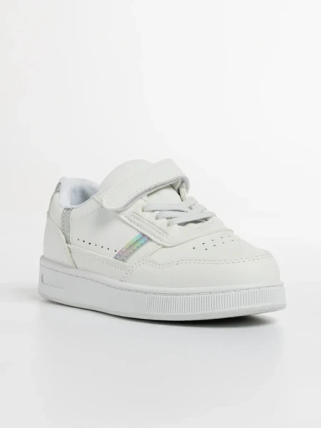 Pantofi sport copii albi din piele ecologica Navi