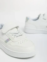 Pantofi sport copii albi din piele ecologica Navi