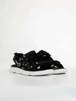 Sandale copii negre cu alb din material textil Piero