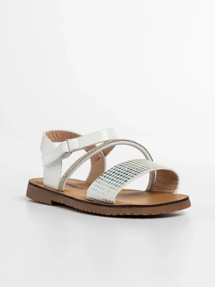 Sandale copii albe din piele ecologica Resa