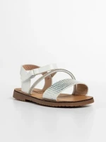 Sandale copii albe din piele ecologica Resa