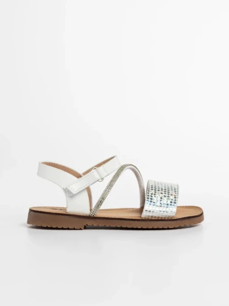 Sandale copii albe din piele ecologica Resa