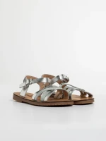 Sandale copii argintii din piele ecologica Reneta