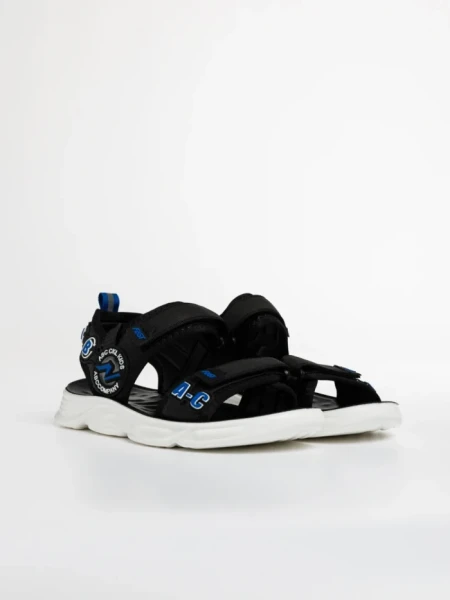 Sandale copii negre cu albastru din matrial textil Tadeo