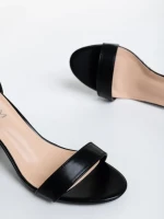 Sandale dama negre din piele ecologica Capria