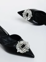 Pantofi dama negre din piele ecologica Salinda