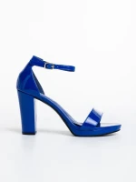 Sandale dama albastre din piele ecologica lacuita Disha