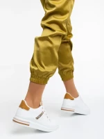 Pantofi sport dama albi din piele ecologica Sarena