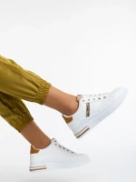 Pantofi sport dama albi din piele ecologica Sarena