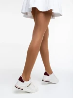 Pantofi sport dama albi cu grena din piele ecologica Sarena