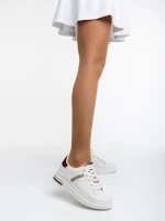 Pantofi sport dama albi cu grena din piele ecologica Sarena