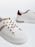 Pantofi sport dama albi cu grena din piele ecologica Sarena